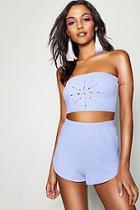Boohoo Gini Bandeau Jewel Top And Runner Short Set