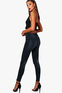 Boohoo Tall Kinsley Washed Black Skinny Jeans