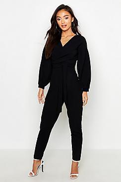 Boohoo Petite Off The Shoulder Straight Leg Jumpsuit