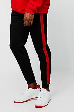 Boohoo Contrast Stripe Detail Jersey Joggers