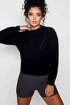 Boohoo Open Knit Turtle Neck Jumper