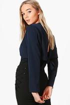Boohoo Elouise Tie Back Crop Blazer