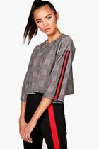 Boohoo Tall Emily Sports Trim Price Of Wales Check Top