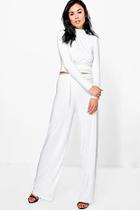 Boohoo Daniella Slinky D Ring Crop & Trouser Co-ord