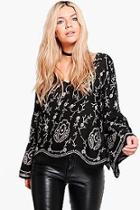 Boohoo Natalie All Over Printed Plunge Top