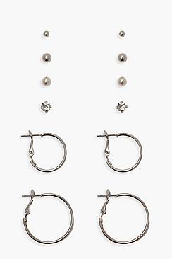 Boohoo Mixed Size Hoop & Earring Pack