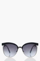 Boohoo Macy Retro Arm Mixed Frame Sunglasses Grey