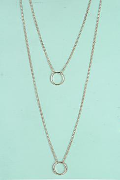 Boohoo Eva Double Circle Layered Necklace