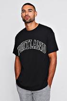 Boohoo Oversized Front/back Print Portland T-shirt