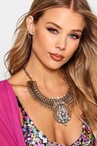 Boohoo Megan Statement Diamante Necklace