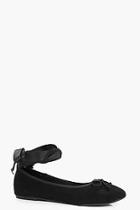 Boohoo Brooke Wrap Over Ankle Ballet With Bow