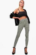 Boohoo Fran Striped High Waist Leggings