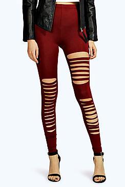 Boohoo Rosie Slit Jersey Leggings
