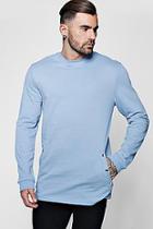Boohoo Longline Sweater With Popper Button