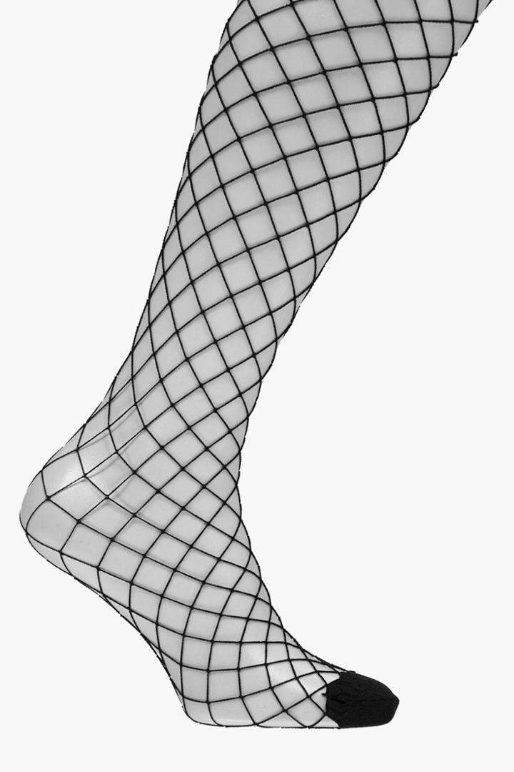Boohoo Lacey Jumbo Fishnet Tights Black