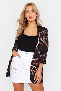 Boohoo Plus Chain Print Blazer