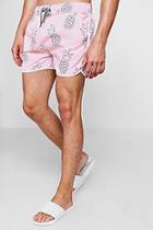 Boohoo Pineapple Print Runner Swim Short