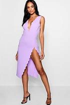 Boohoo Tall Hailey Scallop Hem Bodycon Mini Dress