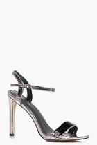 Boohoo Lena Metallic Trim Two Part Heels