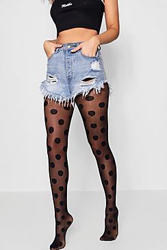 Boohoo Layla Large Polka Dot Print Tights