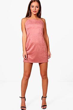 Boohoo Petite Rita Suedette Mini Dress
