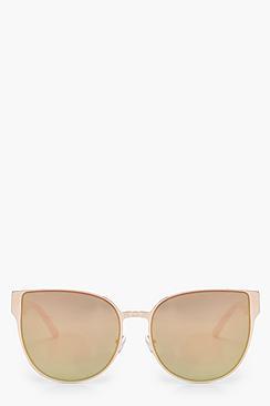Boohoo Ivy Mirrored Retro Lens Sunglasses