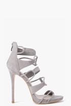 Boohoo Orla Multi Strap Cage Heels Grey