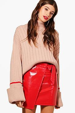 Boohoo Amy Contrast Tipping Maxi Sleeve Jumper