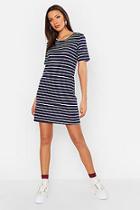 Boohoo Tall Wide Stripe T-shirt Dress