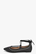 Boohoo Rosie Ghillie Eyelet Detail Ballet Black