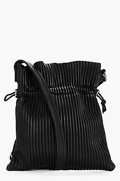 Boohoo Elsa Pleated Drawstring Toggle Cross Body