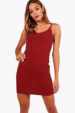 Boohoo Metallic Backless Bodycon Dress