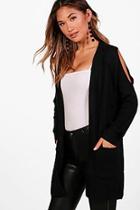 Boohoo Kerry Cold Shoulder Edge To Edge Cardigan