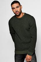 Boohoo Two Colour Chunky Crew Jumper