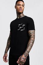 Boohoo Crew Neck T-shirt With All Over Man Print Pocket