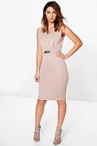 Boohoo Belted Tailored Dress