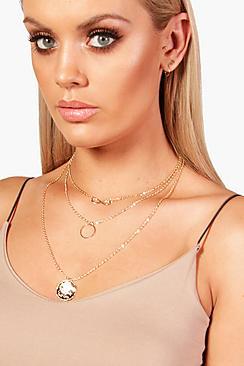 Boohoo Plus Gemma Choker Tiered Necklace