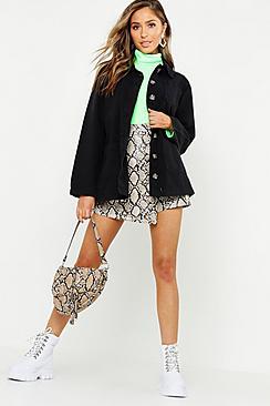 Boohoo Utility Pocket Denim Shirt Jacket