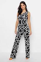Boohoo Geo Giraffe Asymetric Jumpsuit