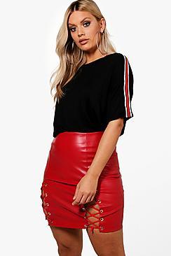 Boohoo Plus Abi Tape Detail T Shirt