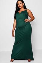 Boohoo Plus Kerry V Bar Back Maxi Dress