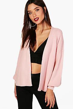 Boohoo Christie Puffed Sleeve Cardigan