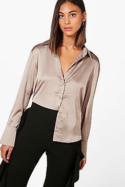 Boohoo Margot Premium Satin Shirt