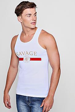 Boohoo Savage Print Muscle Fit Vest