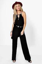 Boohoo Lois Cut Away Shoulder Casual Jersey Jumpsuit