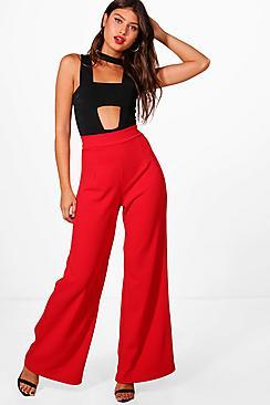 Boohoo Crepe Wide Leg Trouser