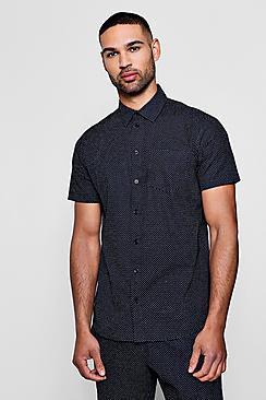Boohoo Polka Dot Short Sleeve Shirt Co-ord