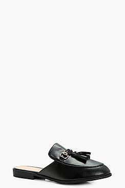 Boohoo Mya Tassel Trim Mule Loafer