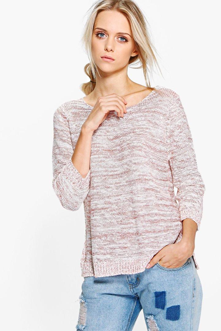 Boohoo Lexi Crew Neck Jumper Terracotta