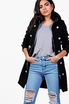 Boohoo Maddison Military Style Coat